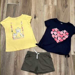 Carter’s Animal & Strawberry Shirts and Shorts Set Size 6